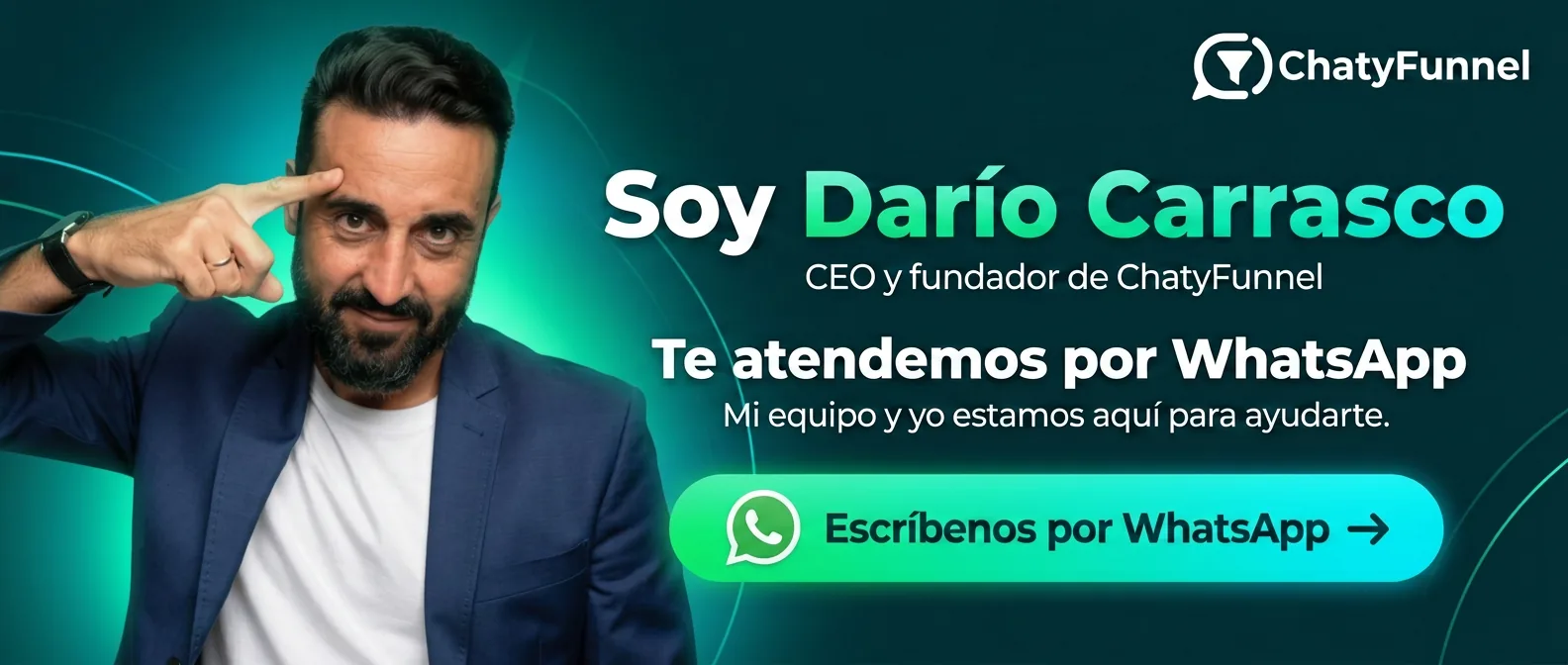 Soy Darío Carrasco, CEO y fundador de ChatyFunnel — Escríbenos por WhatsApp