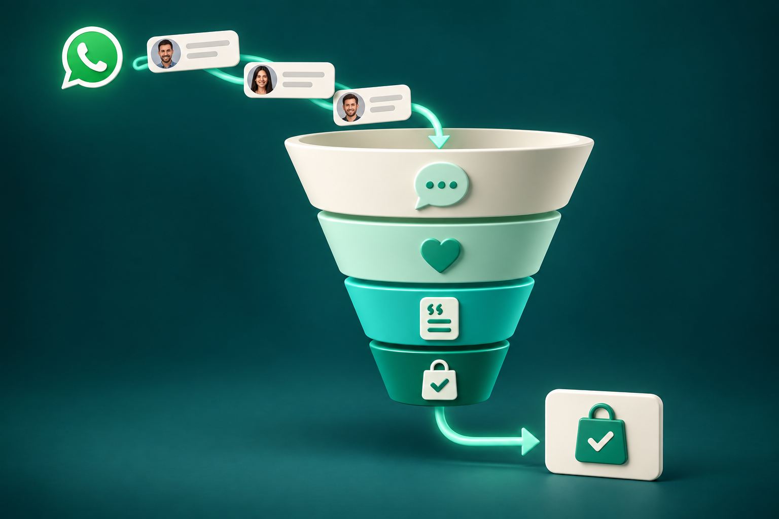 Tus conversaciones de WhatsApp, convertidas en un funnel de ventas.